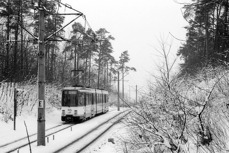 Datei:520 18.02.1991 Bielefeld, Einschnitt nahe Endstelle Senne.jpg