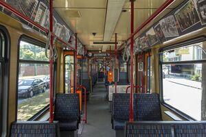 Innenraum von Wagen 516 in der Obernstraße bei der Verabschiedung des Fahrzeugs am 05.09.2021